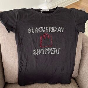 BLACK FRIDAY SHOPPER tee from UNIK. Size Small.  NWT1